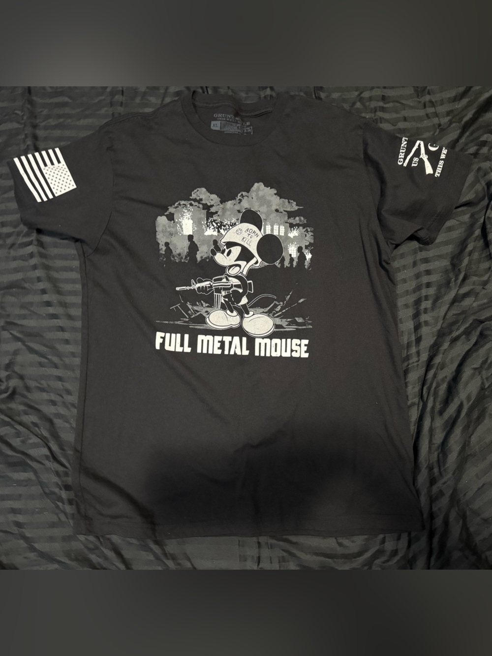Grunt Style Black Full Metal Mouse Short Sleeve Tee - Picture 1 of 2
